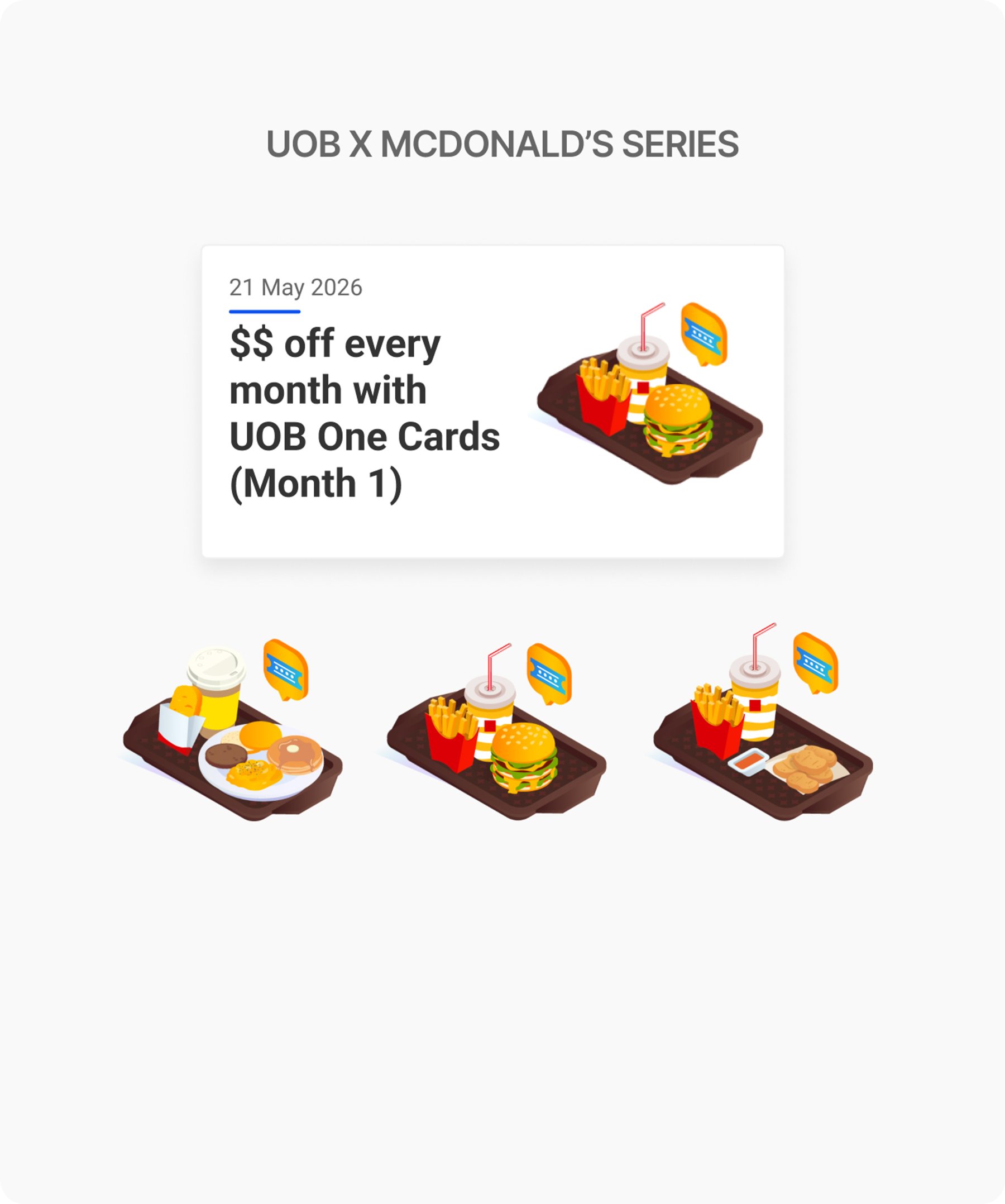 UOB x McDonald's series campaign cards